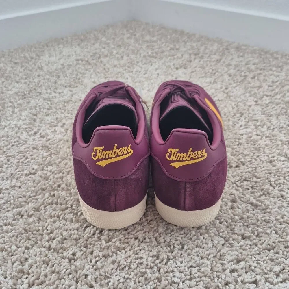 Adidas Originals Gazelle Portland Timbers Maroon Yellow Men's Size 12.5